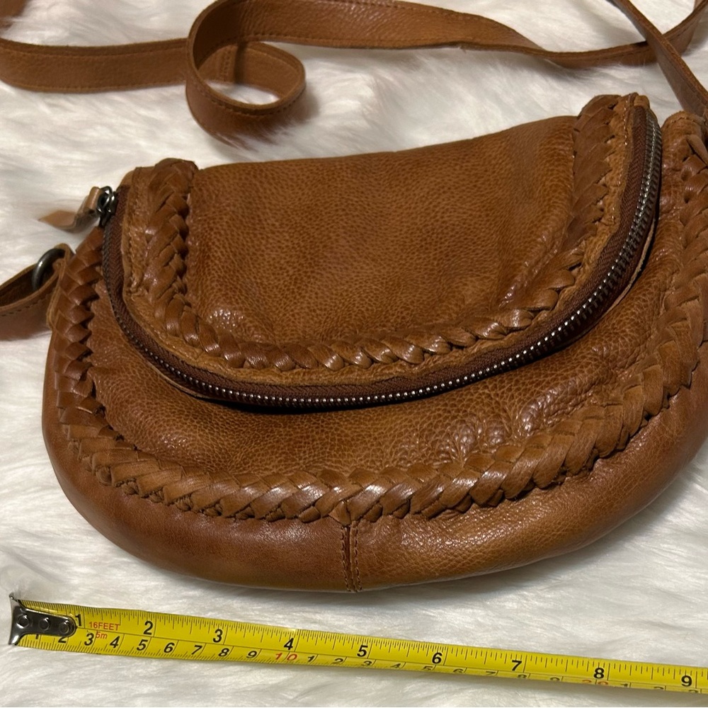 LATICO NJ USA Basil Handcrafted Full Grain Leather Fold Over Crossbody Bag - Picture 13 of 15